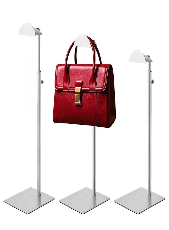 MCKECHSION Handbag Display Stand - Set of 3 Purse Display Stand Stainless Steel Jewelry Organizer Stand Table Hanging Hook Stands Adjustable Height for Home Store Boutique Counter - Image 1
